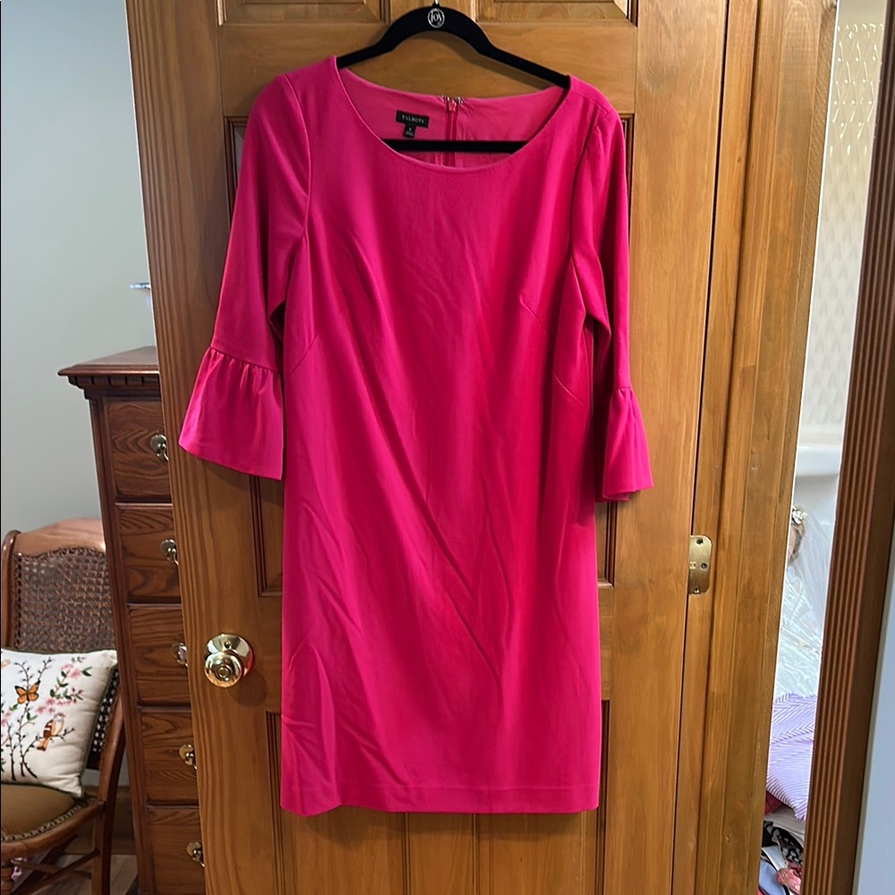 Talbots Pink Sheath Dress with Bell Sleeves